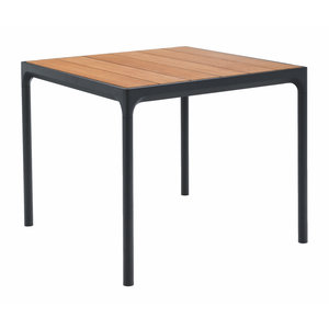 Houe Four tuintafel bamboe/zwarte aluminium