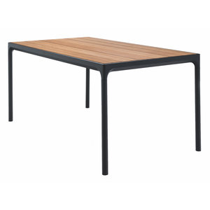 Houe Four table de jardin en bambou/aluminium noir