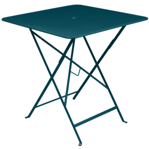 Fermob Bistro table de jardin pliante bleu acapulco en métal 71 x 71 cm Fermob Bistro table de jardin pliante bleu acapulco en métal 71 x 71 cm