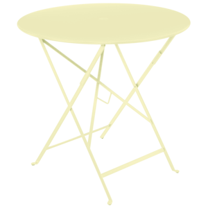 Fermob Bistro table de jardin pliante D77 citron givré en métal Ø 77 cm Fermob Bistro table de jardin pliante D77 citron givré en métal Ø 77 cm