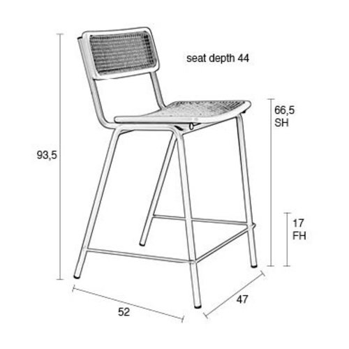 Zuiver Jort counterstoel - ZH 66,5 - set van 2