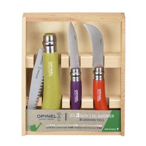 Opinel Garden giftbox set 3-delig rvs/hout