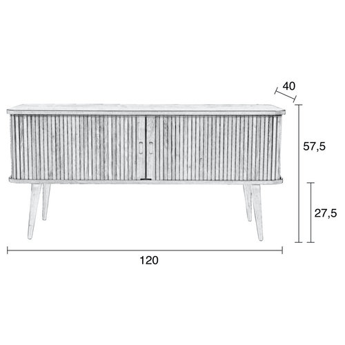 Zuiver Barbier dressoir walnoot