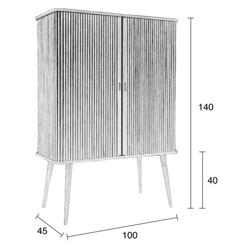 Zuiver Barbier cabinet walnoot