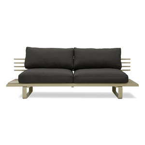 HKLiving Buiten loungesofa olive met zwarte kussens