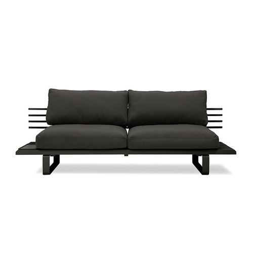 HKLiving Buiten loungesofa charcoal met zwarte kussens