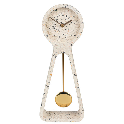 Zuiver Pendulum Time tafelklok witte terrazzo