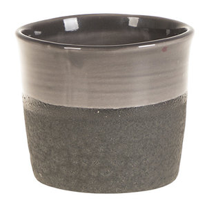 Zwarte aardewerk bloempot geglazuurd small Ø12cm