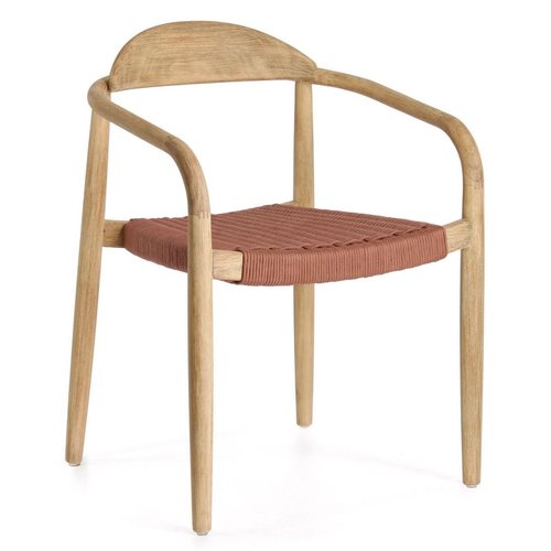 Kave Home Nina tuinstoel acaciahout koord Kave Home Nina tuinstoel acaciahout koord