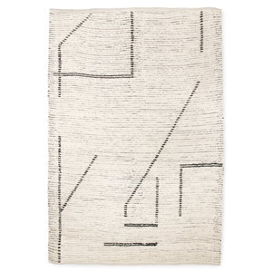 HKLiving Tapis tissé main en coton crème/charcoal 200 x 300