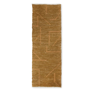 HKLiving Handgeweven katoenen tapijt mustard/honey 70 x 200