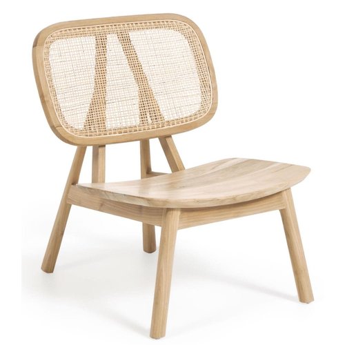 Kave Home Nadra fauteuil massief teak/rotan Kave Home Nadra fauteuil massief teak/rotan