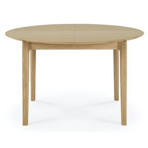 Ethnicraft Bok table à manger ronde extensible en chêne 129/179