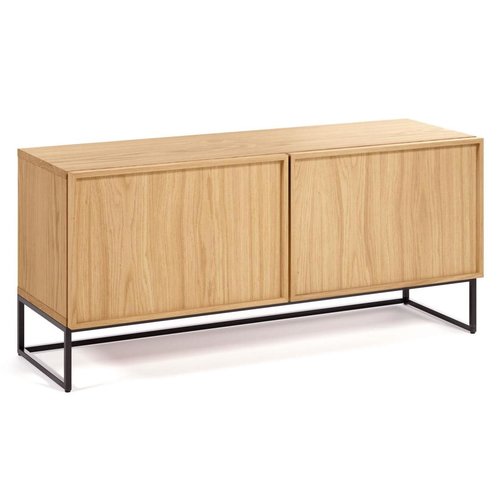 Kave Home Taiana tv-meubel eikenfineer/staal 112 x 42 x H51 cm