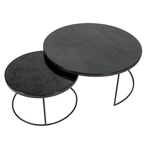 Ethnicraft Nesting salontafel charcoal set van 2