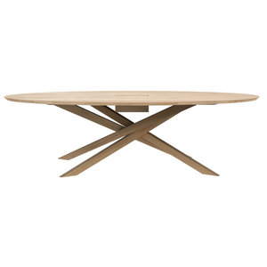 Ethnicraft Mikado table de réunion en chêne - avec boîte à câbles Ethnicraft Mikado table de réunion en chêne - avec boîte à câbles