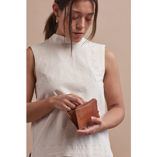 O My Bag Lola geldbeugel cognac - klassiek crocoleder cognac O My Bag Lola geldbeugel cognac - klassiek crocoleder cognac