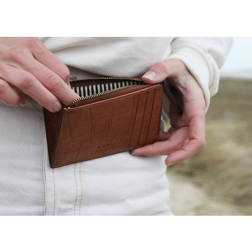 O My Bag Lola geldbeugel cognac - klassiek crocoleder cognac O My Bag Lola geldbeugel cognac - klassiek crocoleder cognac