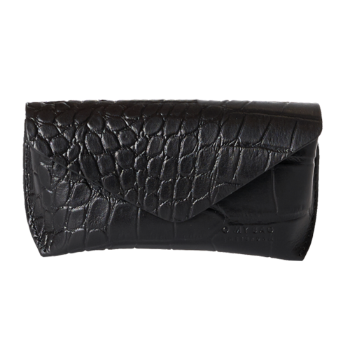 O My Bag Brillen etui - croco leder zwart O My Bag Brillen etui - croco leder zwart