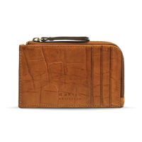 Lola geldbeugel cognac - klassiek crocoleder cognac