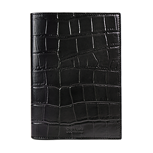 O My Bag Notebook cover - croco klassiek leder zwart