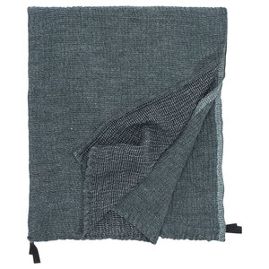 Lapuan Kankurit NYYTTI serviette de voyage noire et verte en lin lavé-tencel-coton 65 x 130