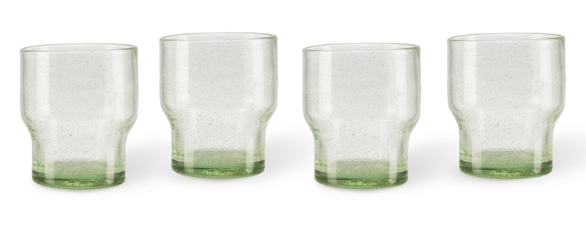 emulsie meester Zonder twijfel Bubbles waterglas groen - set van 4 - vida design