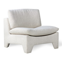 Retro lounge fauteuil bouclé cream