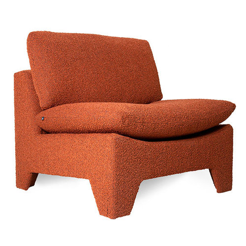 HKLiving Retro lounge fauteuil bouclé brick HKLiving Retro lounge fauteuil bouclé brick