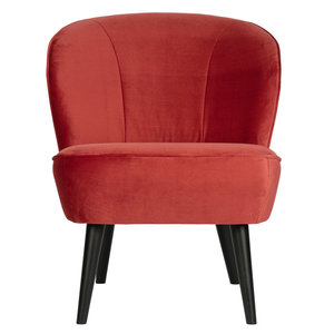 WOOOD Sara fauteuil en velours framboise
