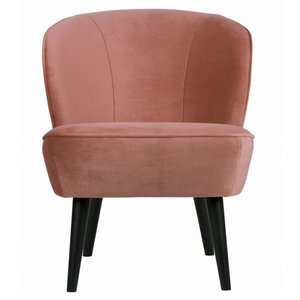 WOOOD Sara fauteuil en velours vieux rose