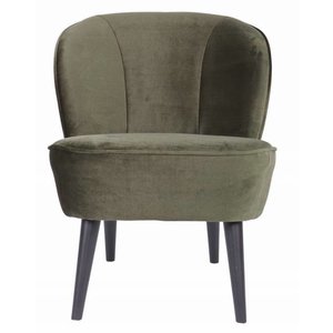 WOOOD Sara fauteuil en velours vert chaud