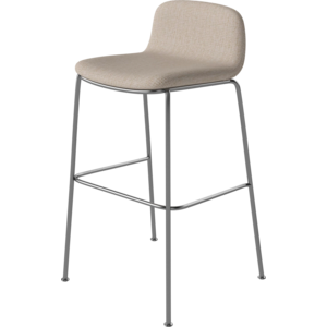 Bolia Palm tabouret de comptoir rembourré London beige - pied chromé H 65