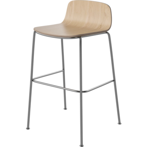 Bolia Palm tabouret de comptoir en placage pied chromé H 65