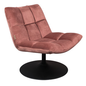 Dutchbone Bar chaise lounge en velours vieux rose Dutchbone Bar chaise lounge en velours vieux rose