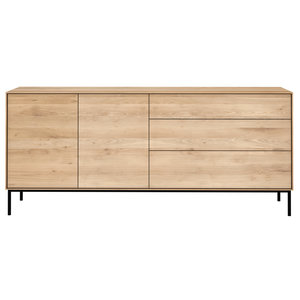 Ethnicraft Whitebird buffet en chêne 2 portes 3 tiroirs