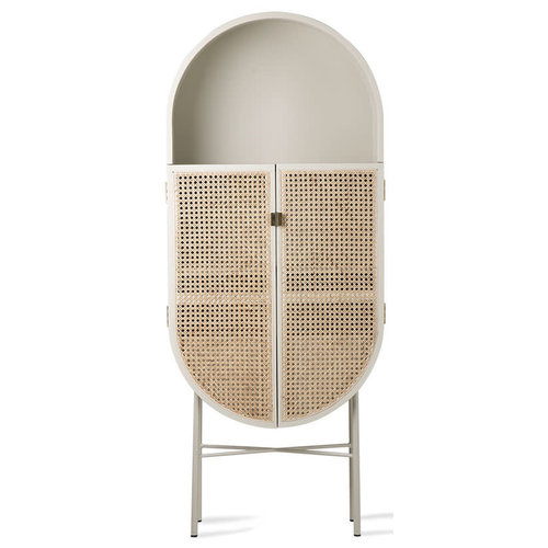 HKLiving Kast retro ovaal lichtgrijs HKLiving Kast retro ovaal lichtgrijs