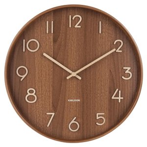Karlsson Pure horloge murale bois foncé medium Karlsson Pure horloge murale bois foncé medium