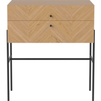 Luxe commode 2 lades hoog zwarte handgreep