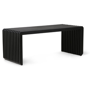 HKLiving Banc à lattes noir