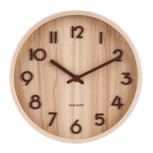 Karlsson Pure small horloge murale en bois/noyer Karlsson Pure small horloge murale en bois/noyer