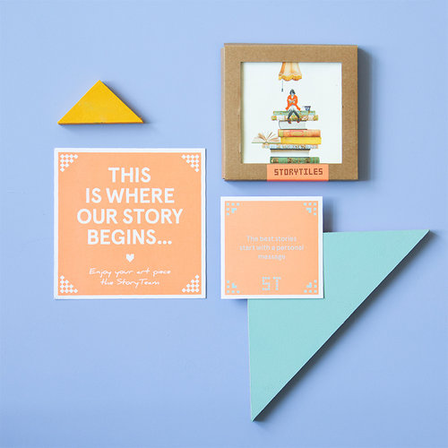 StoryTiles Boekenwurm tegel small StoryTiles Boekenwurm tegel small