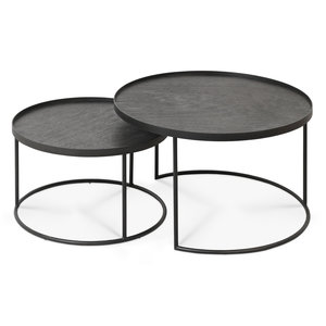 Ethnicraft Rond dienblad salontafel set