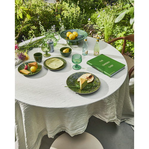 HKLiving The emeralds : dessertbord geribbeld groen - set van 2