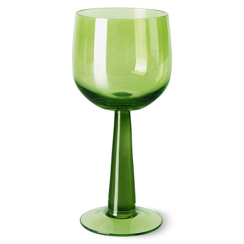 HKLiving The emeralds : wijnglas hoog limoengroen - set van 4