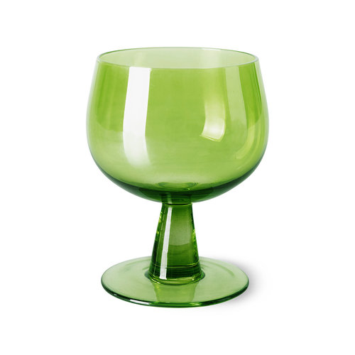 HKLiving The emeralds : wijnglas laag limoengroen - set van 4