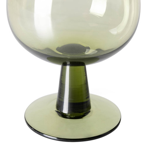 HKLiving The emeralds : wijnglas laag olijfgroen - set van 4