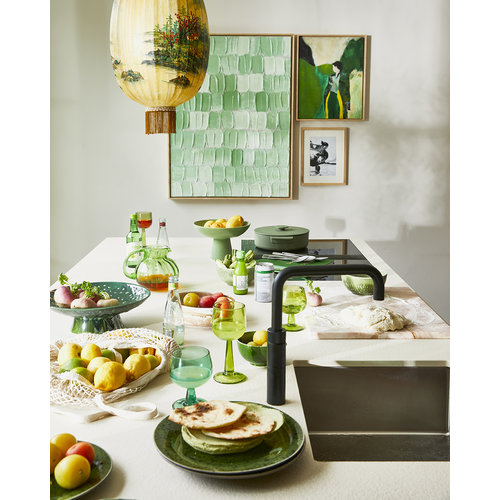 HKLiving The emeralds : wijnglas laag varengroen - set van 4