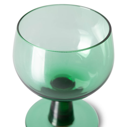 HKLiving The emeralds : wijnglas laag varengroen - set van 4