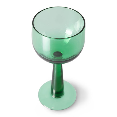 HKLiving The emeralds : wijnglas hoog varengroen - set van 4